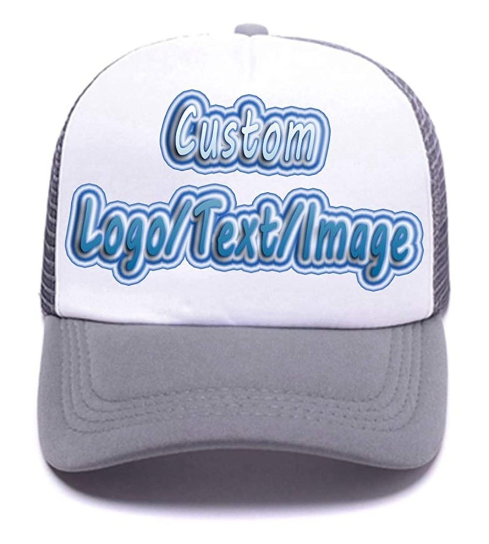 Baseball Caps Custom Ponytail Baseball Cap Personalized Messy Bun Hat Mesh Visor Trucker Hat - Trucker Gray - C918HCXAH77 $22.55