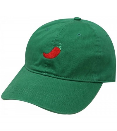 Baseball Caps Hot Pepper Cotton Baseball Dad Cap - Kelly Green - CQ12OC2D97K $11.24