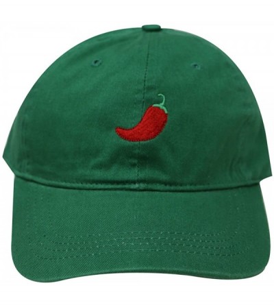 Baseball Caps Hot Pepper Cotton Baseball Dad Cap - Kelly Green - CQ12OC2D97K $11.24