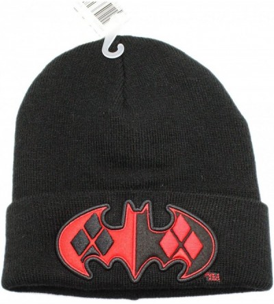 Skullies & Beanies DC Comics Harley Quinn Bat Logo Cuff Beanie Hat - CW1223YCW71 $20.80