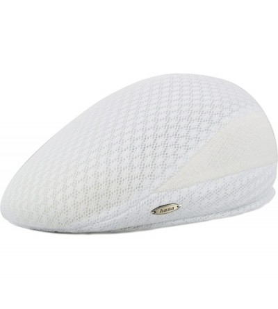 Newsboy Caps 200H Unisex Mesh Newsboy Cabbie Ivy Ascot Summer Hat - White - C2125IPHBDR $10.90