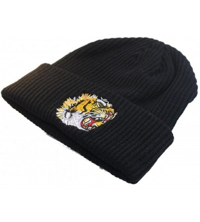 Skullies & Beanies Men's Winter ski Cap Knitting Skull hat - Tiger Black - CG187T2X2TW $12.13