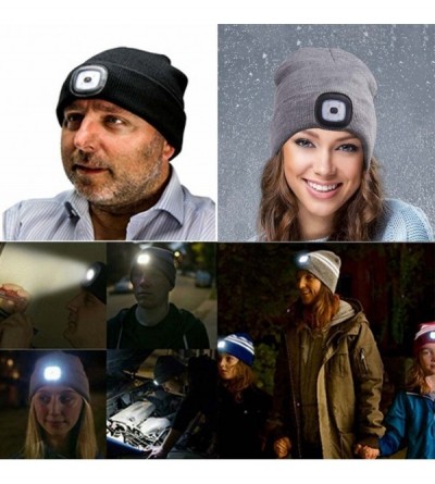 Skullies & Beanies Ultra Bright LED Unisex Lighted Beanie Cap/Winter Warm hat （USB charging） (Camouflage) - CW186W5LXXO $7.70