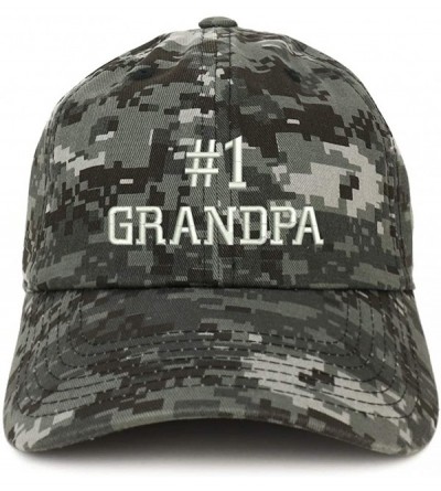 Baseball Caps Number 1 Grandpa Embroidered Soft Crown 100% Brushed Cotton Cap - Digital Night Camo - C618SSG3MOE $16.23