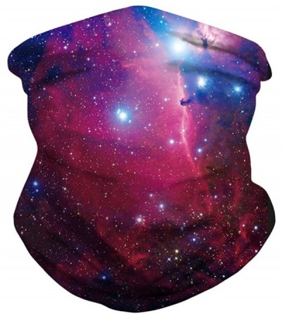 Balaclavas 3D Galaxy Print Seamless Bandana Neck Gaiter Scarf Dust Wind Sun Protection Scarf Neck Balaclava - Red Galaxy - C4...