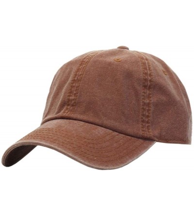 Baseball Caps Vintage Washed Cotton Adjustable Dad Hat Baseball Cap - Tx. Orange - C7123FG28KR $11.54