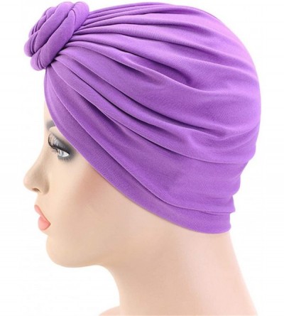 Skullies & Beanies Womens Big Flower Turban Beanie Elegant Cap Head Wrap Stretch Long Hair Scarf Headscarf - 441-beige - CW19...