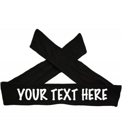 Headbands Design Your OWN TIE Headband - Custom TIE Headband - Glitter Words - TIE Headband - Black - CQ185T9ZK56 $14.83