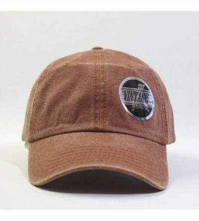Baseball Caps Vintage Washed Cotton Adjustable Dad Hat Baseball Cap - Tx. Orange - C7123FG28KR $25.06
