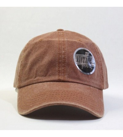 Baseball Caps Vintage Washed Cotton Adjustable Dad Hat Baseball Cap - Tx. Orange - C7123FG28KR $11.54