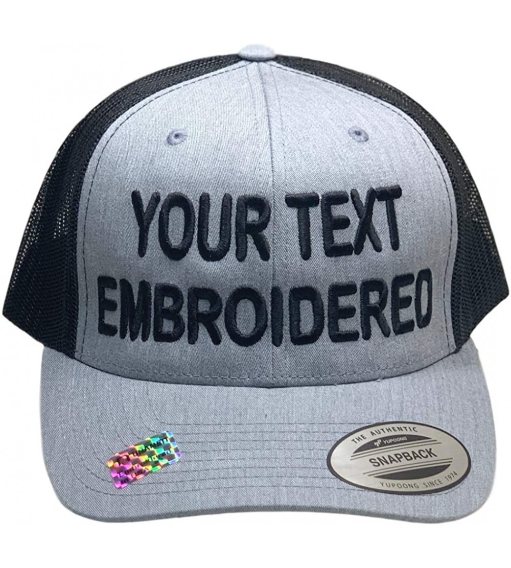 Baseball Caps Custom Trucker Hat Yupoong 6606 Embroidered Your Own Text Curved Bill Snapback - Heather/Black - CS18NHAXU66 $3...