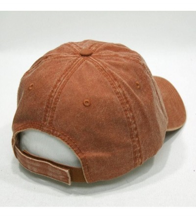 Baseball Caps Vintage Washed Cotton Adjustable Dad Hat Baseball Cap - Tx. Orange - C7123FG28KR $11.54