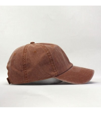 Baseball Caps Vintage Washed Cotton Adjustable Dad Hat Baseball Cap - Tx. Orange - C7123FG28KR $11.54