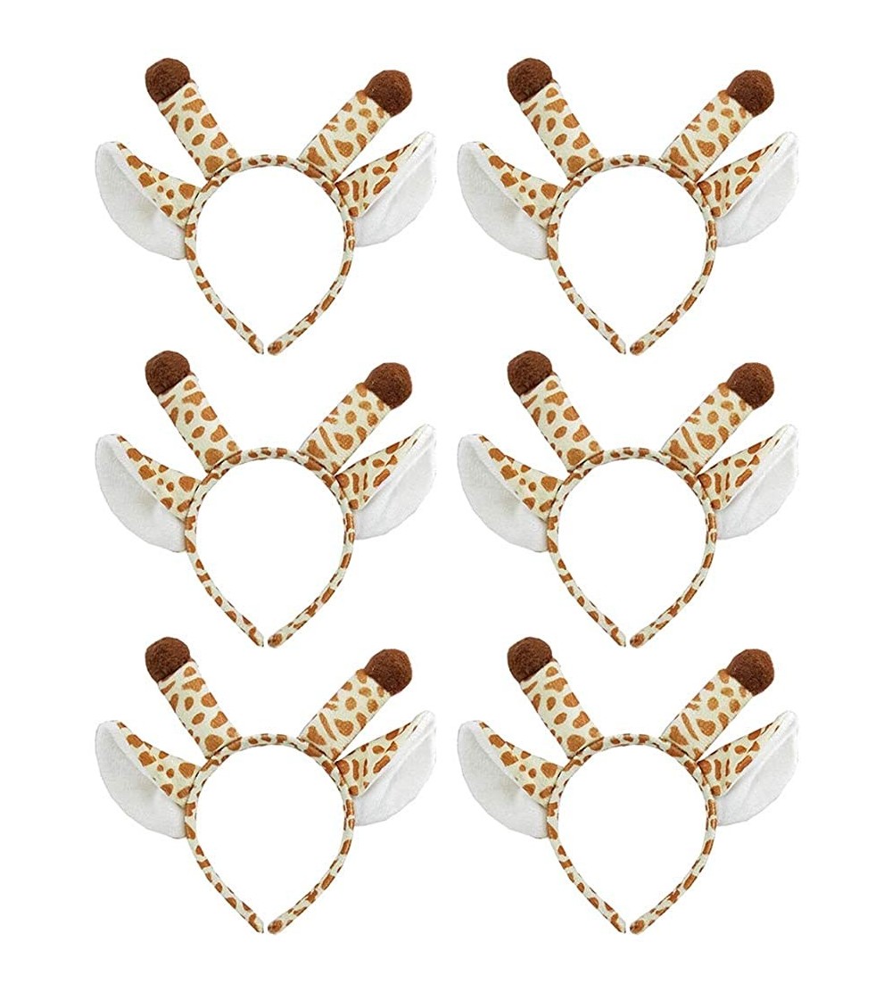 Headbands 6 PCS Plush Animal Headbands Cute Party Head Band Halloween Costume - Giraffe - CC18H3TWUGY $13.28