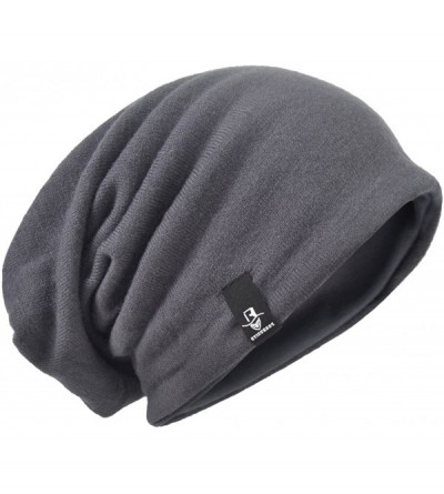 Skullies & Beanies Men's Slouch Slouchy Beanie Oversize Summer Winter Skull Cap N010 - Grey - CY182XRDMTM $12.72