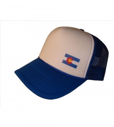 Baseball Caps Colorado State Flag Mesh Trucker Cap (One Size- Royal Blue/White) - CU11N5ZW20Z $30.07