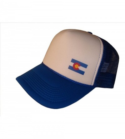 Baseball Caps Colorado State Flag Mesh Trucker Cap (One Size- Royal Blue/White) - CU11N5ZW20Z $17.02