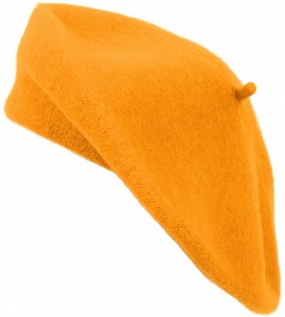 Berets Nollia Women's Solid Color Beret Hat - Gold - CS12J2VAD4L $20.97