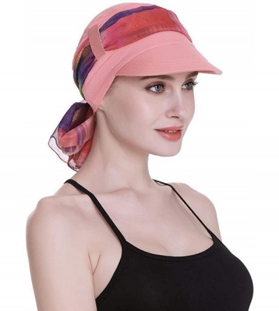 Newsboy Caps Newsboy Cap for Women Chemo Headwear with Scarfs Gifts Hair Loss Available All Year - Coral - C918LWYSINX $17.13