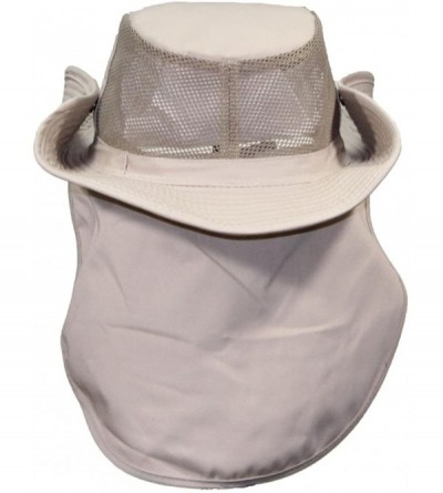 Sun Hats Packable Wide Brim Mesh Safari/Outback W/Neck Flap & Snap Up Sides - Khaki - CP189ZDLL73 $19.65