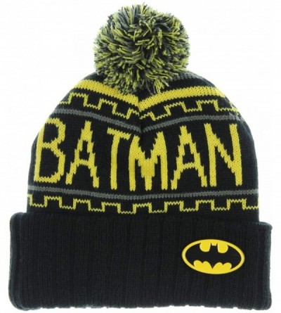 Skullies & Beanies DC Comics Batman Cuff Pom Beanie Cap - C718WDMWMWO $20.10