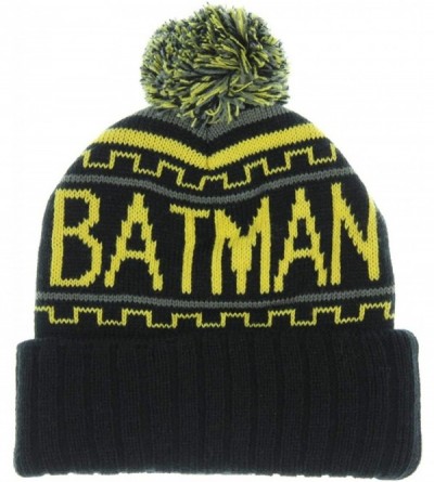 Skullies & Beanies DC Comics Batman Cuff Pom Beanie Cap - C718WDMWMWO $20.10