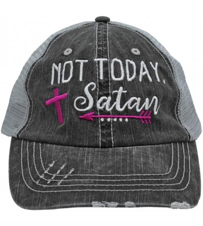 Baseball Caps Embroidered Not Today Satan Women's Trucker Hats & Caps - Hot Pink - CT18OR8RZX0 $27.79