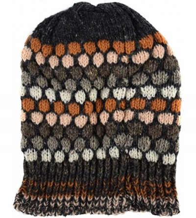 Skullies & Beanies Woolen Knitted Fleece Lined Multicoloured Beanie Hats - C - CH12HROOW8J $27.33