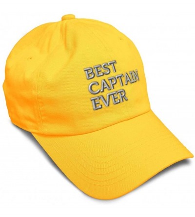 Baseball Caps Custom Soft Baseball Cap Best Captain Ever Embroidery Dad Hats for Men & Women - Golden Yellow - CU19222QQ7R $2...