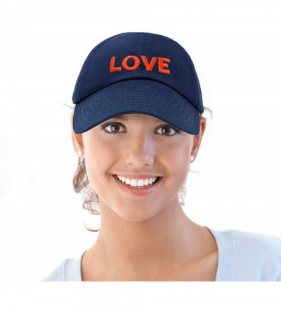 Baseball Caps Custom Embroidered Hats Dad Caps Love Stitched Logo Hat - Navy Blue - C1180LY3ZZQ $9.24