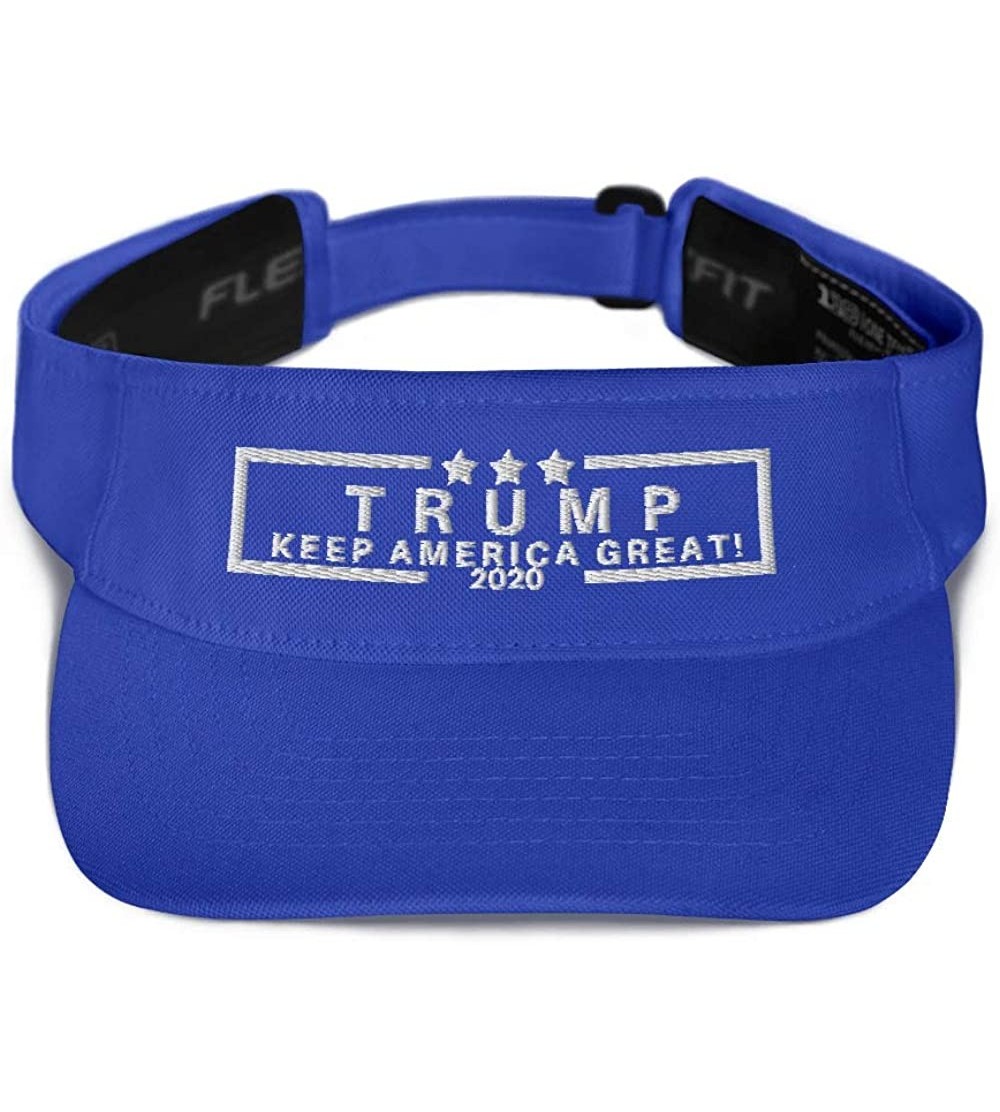 Visors Donald Trump Keep America Great 2020 Visor Hat - Royal - CJ18OQKRWSY $20.79