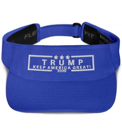 Visors Donald Trump Keep America Great 2020 Visor Hat - Royal - CJ18OQKRWSY $20.79