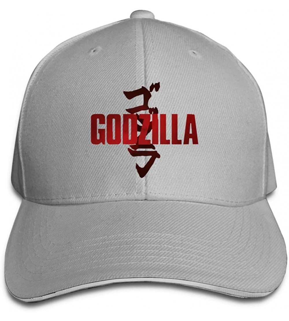 Baseball Caps Adult Unisex Fashion Godzilla Adjustable Sandwich Baseball Hats for Mens&Women - Gray - CC18YU8L9ZM $43.87