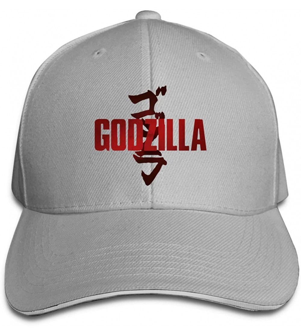 Baseball Caps Adult Unisex Fashion Godzilla Adjustable Sandwich Baseball Hats for Mens&Women - Gray - CC18YU8L9ZM $29.44