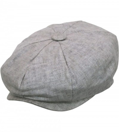 Newsboy Caps Men's Newsboy Linen Applejack Gatsby Collection Ivy Hats - Light Grey - CV12BNL0UC9 $12.06