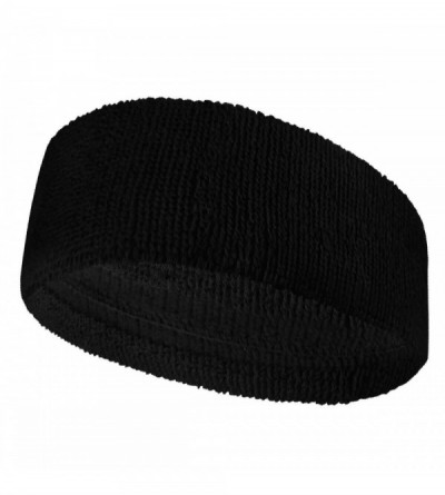 Headbands 3 inch wide headband for fashion spa sports use- BLACK (1 Piece) - BLACK - CY11HI1F35D $20.50