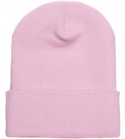 Baseball Caps Premium Flexfit Long Cuff Knit Beanie - Baby Pink - C0127UH0OH1 $19.06