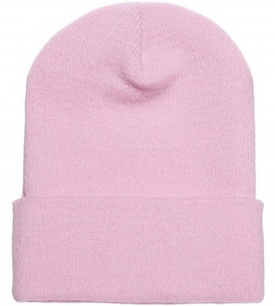 Baseball Caps Premium Flexfit Long Cuff Knit Beanie - Baby Pink - C0127UH0OH1 $10.30