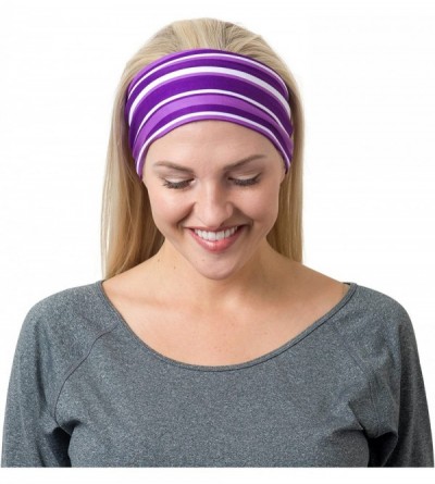 Headbands Yoga Headbands Women Men - Purple Striped - CJ186LTIU4G $10.85