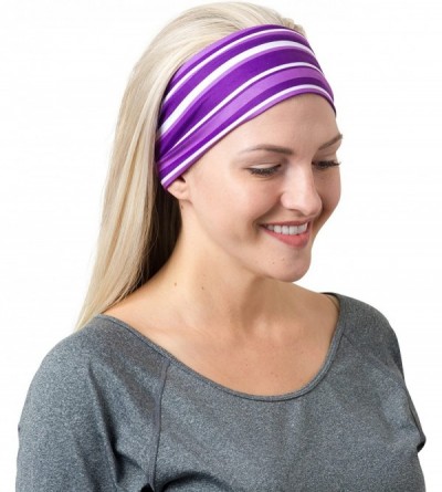 Headbands Yoga Headbands Women Men - Purple Striped - CJ186LTIU4G $10.85