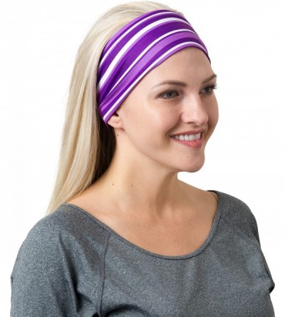 Headbands Yoga Headbands Women Men - Purple Striped - CJ186LTIU4G $10.85