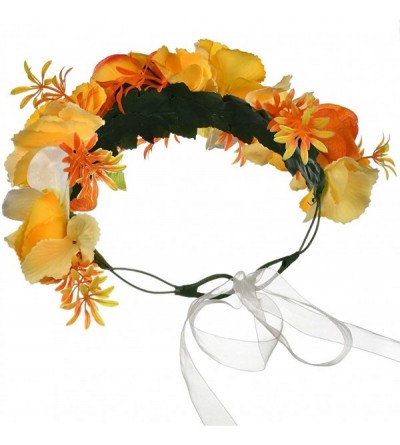 Headbands Maternity Woodland Photo Shoot Peony Flower Crown Hair Wreath Wedding Headband BC44 - T-fall Orange Crown - CY18DU4...