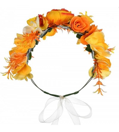 Headbands Maternity Woodland Photo Shoot Peony Flower Crown Hair Wreath Wedding Headband BC44 - T-fall Orange Crown - CY18DU4...