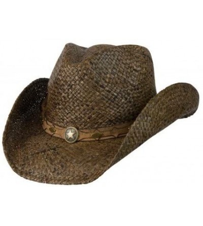 Cowboy Hats Country Western Raffia Shapeable Hat - Dark Brown - C611BLLVPY9 $87.89