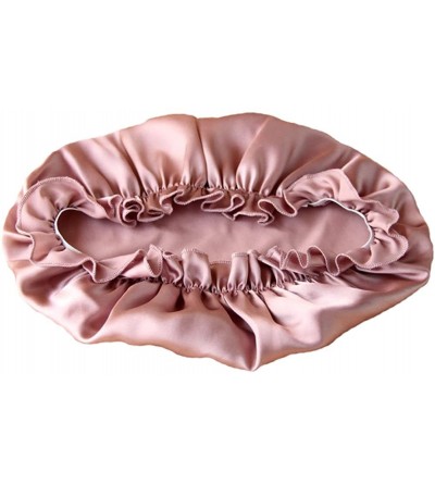 Skullies & Beanies Natural Silk Sleep Night Cap Head Cover Bonnet Hat for for Hair Beauty - Light Plum - CO18GXYHCWC $32.69
