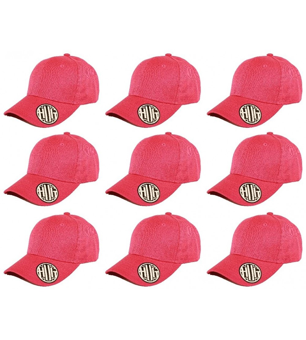 Baseball Caps (Pack of 9) Classic Premium Baseball Cap Adjustable Hook and Loop Self Adhesive Strap Back Plain Cap for Unisex...