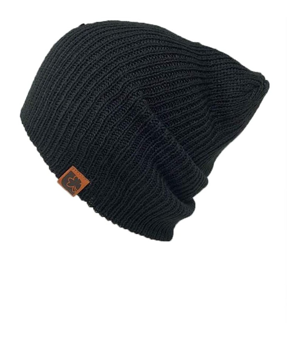 Skullies & Beanies Trendy Warm Soft Stretch Long Beanie - Black - CM18GOA4834 $10.12