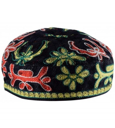 Baseball Caps Black Buchari Hand Embroidered Kippah Bucharian Yarmulke Jewish Yamaka by aJudaica - 22.8" - C3116VE1YZL $13.40