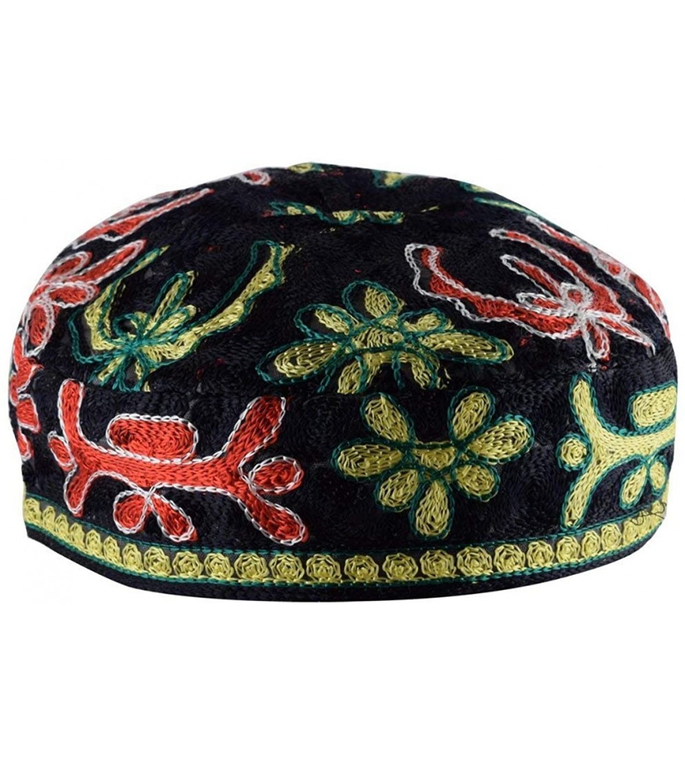 Baseball Caps Black Buchari Hand Embroidered Kippah Bucharian Yarmulke Jewish Yamaka by aJudaica - 22.8" - C3116VE1YZL $13.40