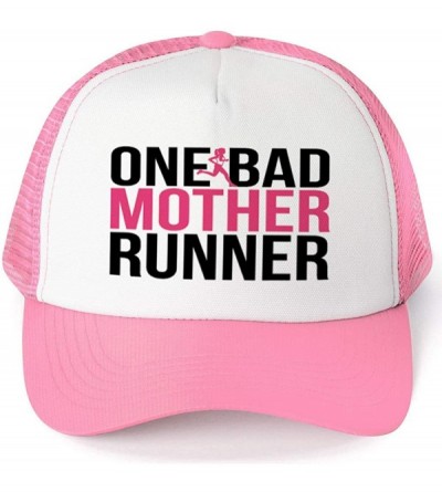 Baseball Caps Running Trucker Hat - One Bad Mother Runner - Multiple Colors - Neon-pink - CK12EP8A841 $25.45